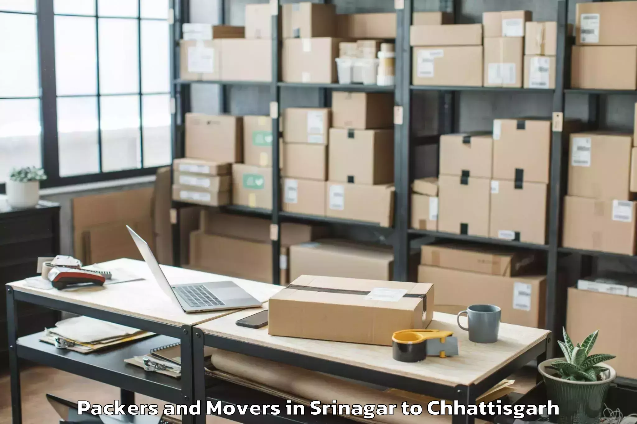 Top Srinagar to Chirmiri Packers And Movers Available